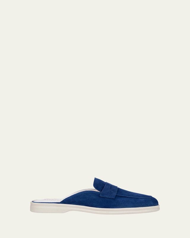 Riviera Suede Loafer Mules